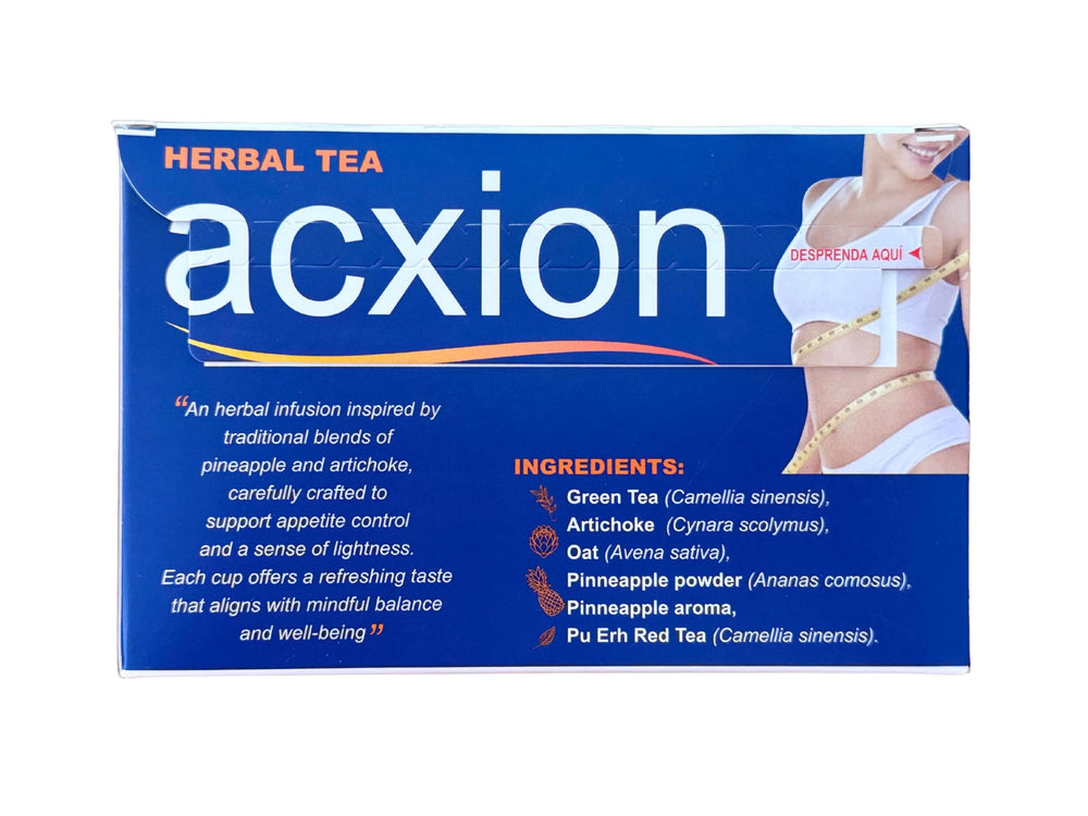 acxion bolsita junto a regla para comparar tamaño, práctico para llevar