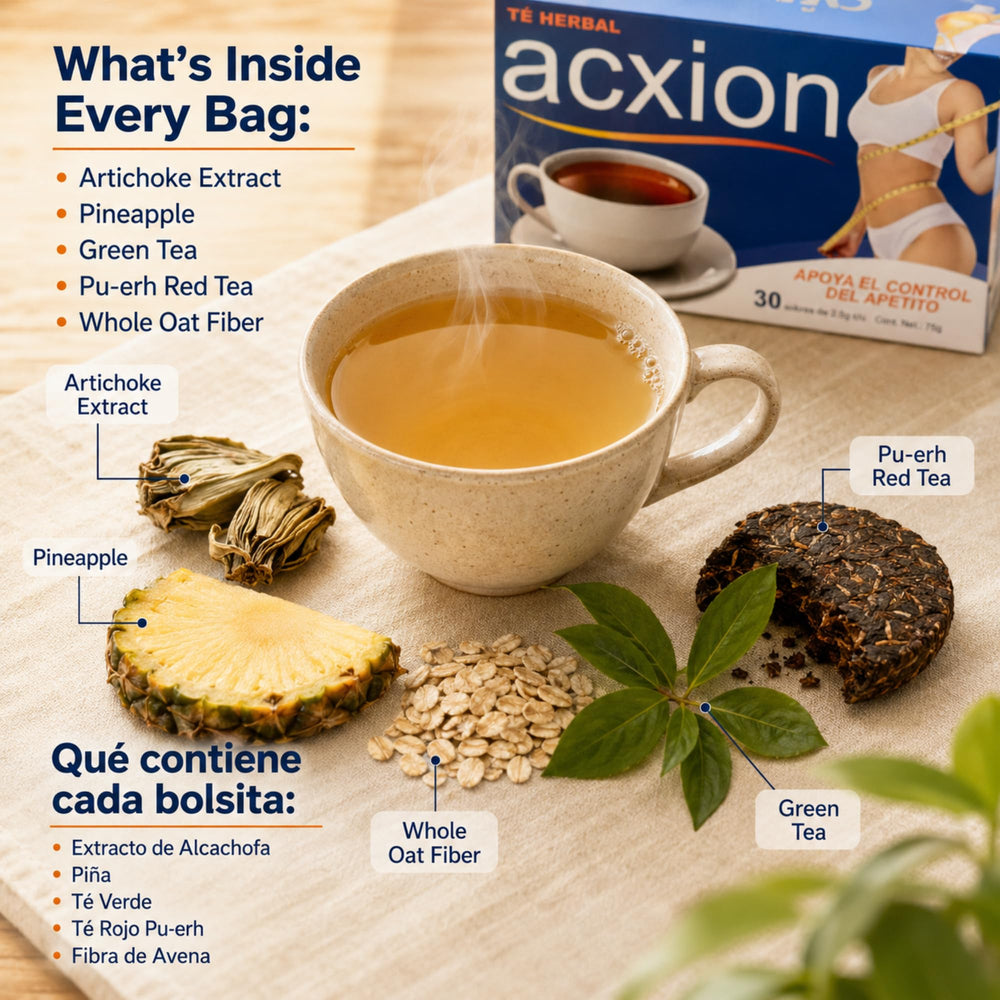 acxion escena de desayuno con caja y taza, encaja en rutina diaria saludable