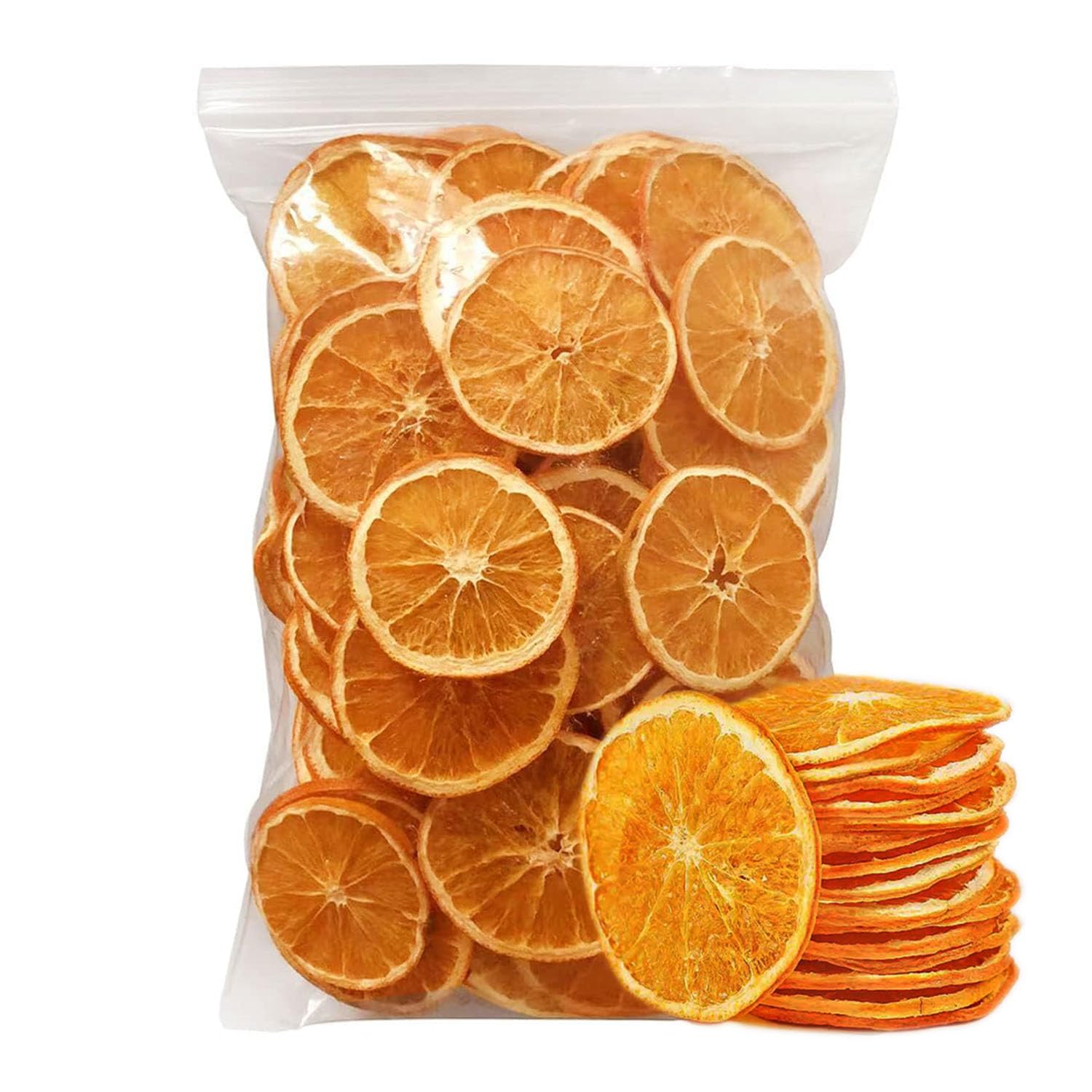 AFKCCPD frente del paquete de rodajas de naranja, presentación natural y sin azúcares
