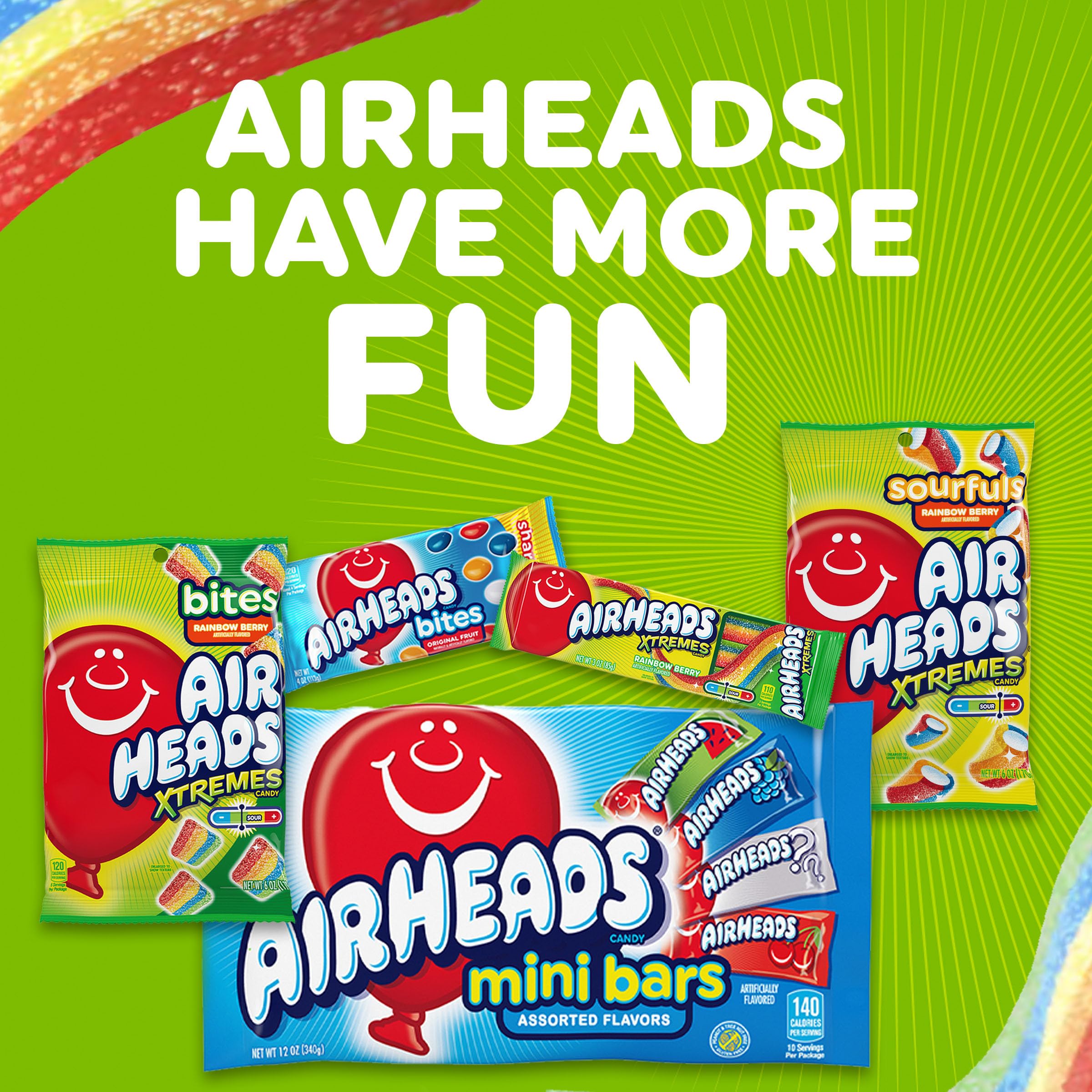 Airheads snack en mochila durante viaje práctico y portátil