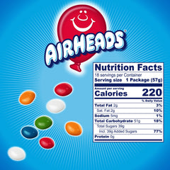 Airheads bolsita abierta con bocados listos para servir en fiestas