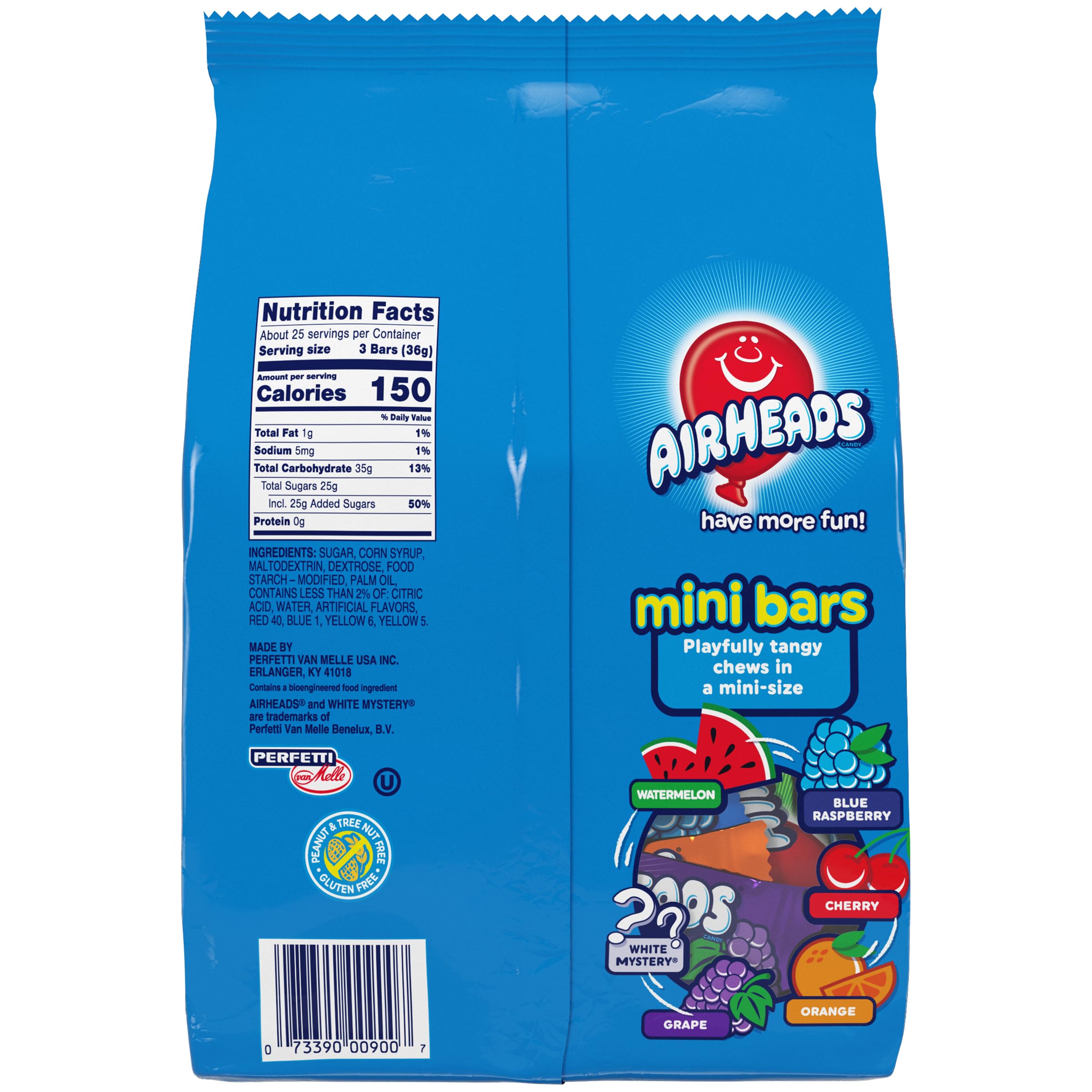 Airheads detalle de textura masticable que destaca la suavidad y la experiencia frutal