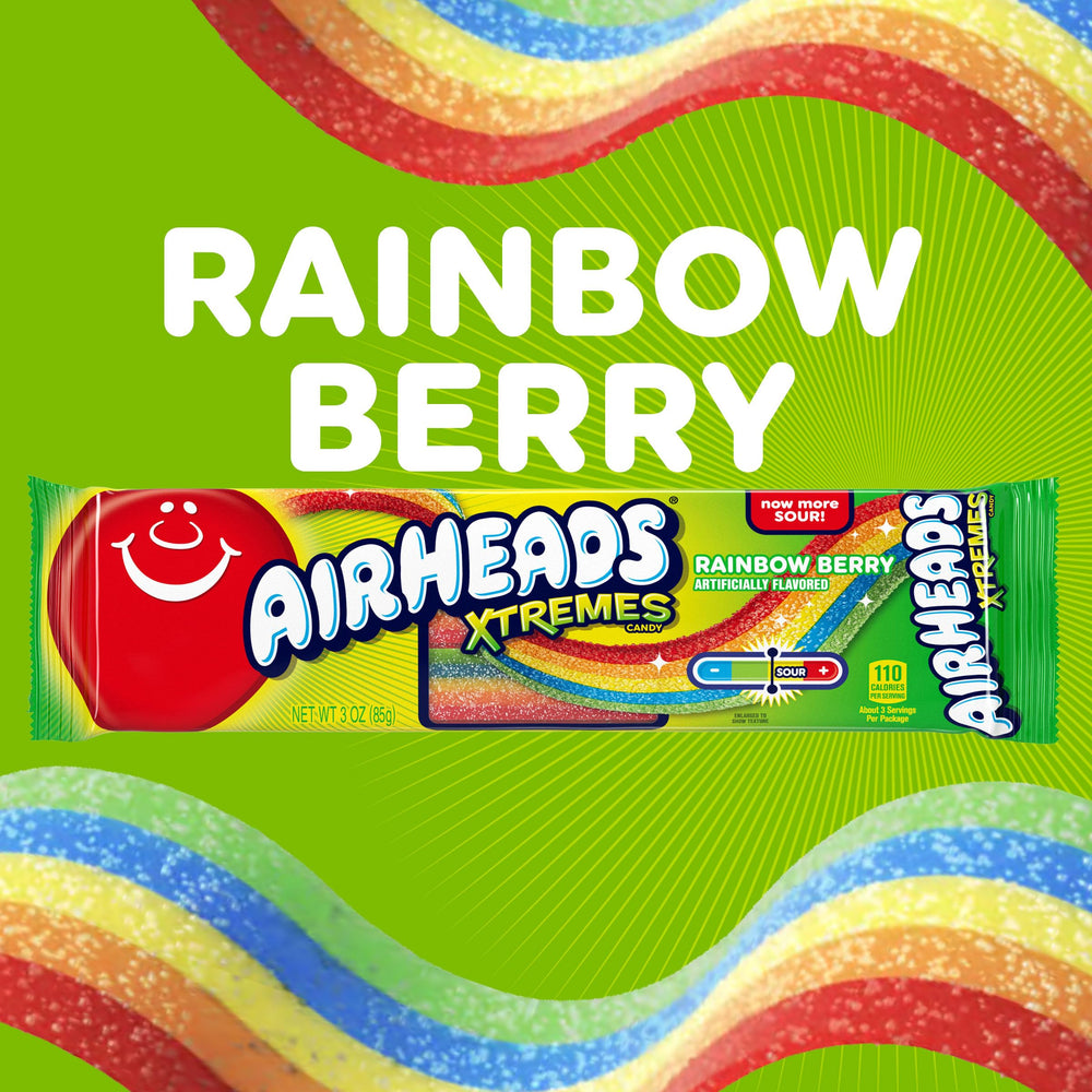 Airheads etiqueta y tabla nutricional para comprobación de ingredientes
