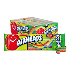 Airheads frente del empaque mostrando el paquete de 12 y conveniencia
