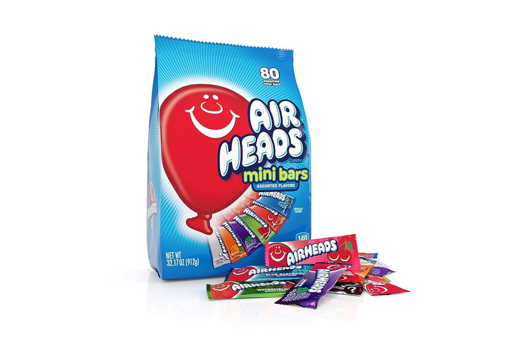 Airheads sabor Watermelon mostrando color y forma, perfecto para fiestas infantiles