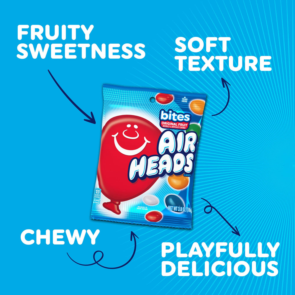 Airheads comparación de tamaño con mano, permite medir porciones