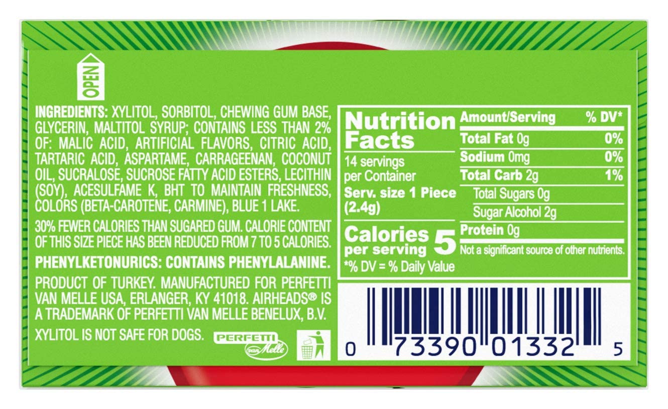 Primer plano Airheads microcaramelos y textura que intensifica sabor