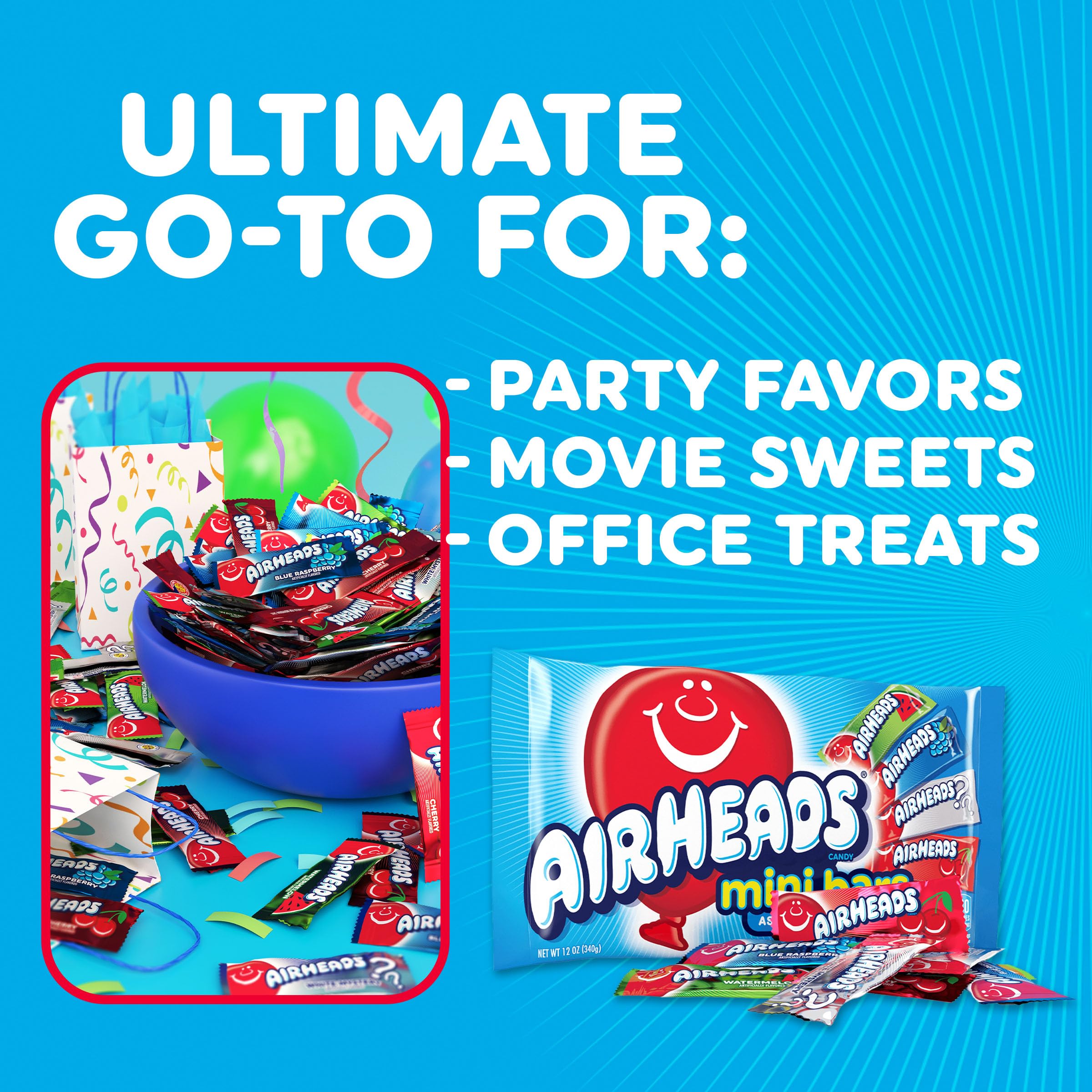 Airheads uso en fiesta llenando bolsas de regalo y decorando mesas