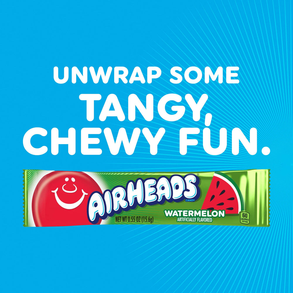 Detalle de textura Airheads Watermelon resaltando masticabilidad y suavidad