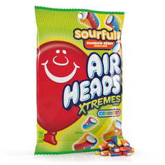 Airheads empaque frontal mostrando bolsas atractivas y fácil compartir