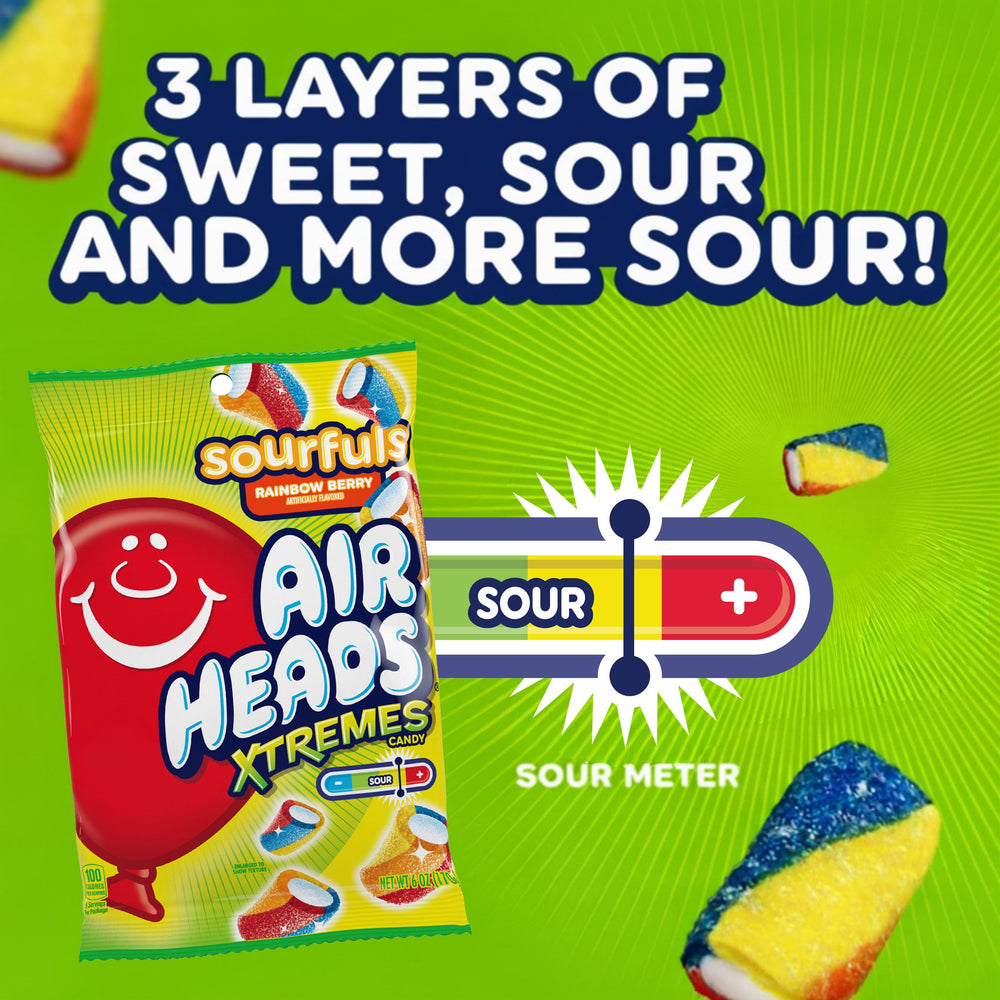 Airheads porción en mano demostrando tamaño ideal para snack