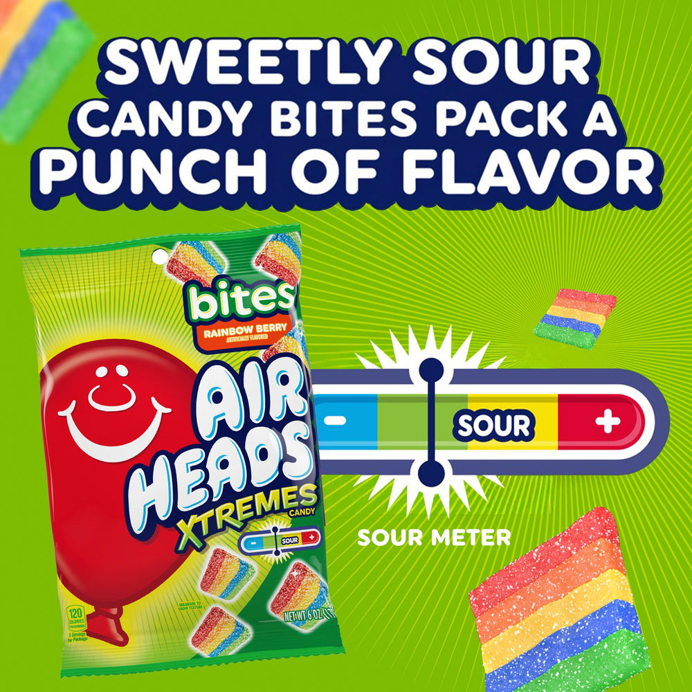 Airheads junto a moneda para comparar tamaño y porciones prácticas
