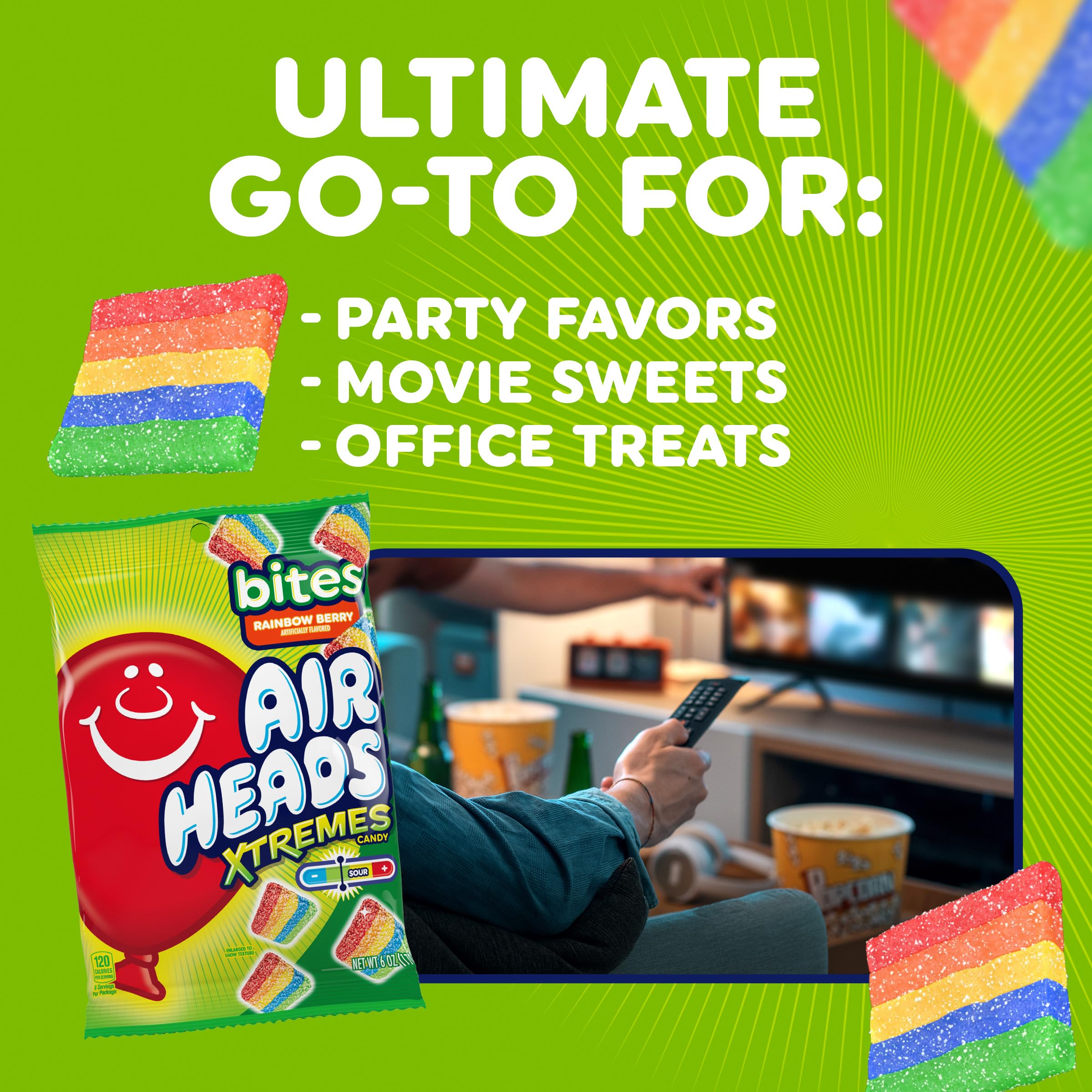 Airheads dentro de mochila como snack de viaje fácil de llevar