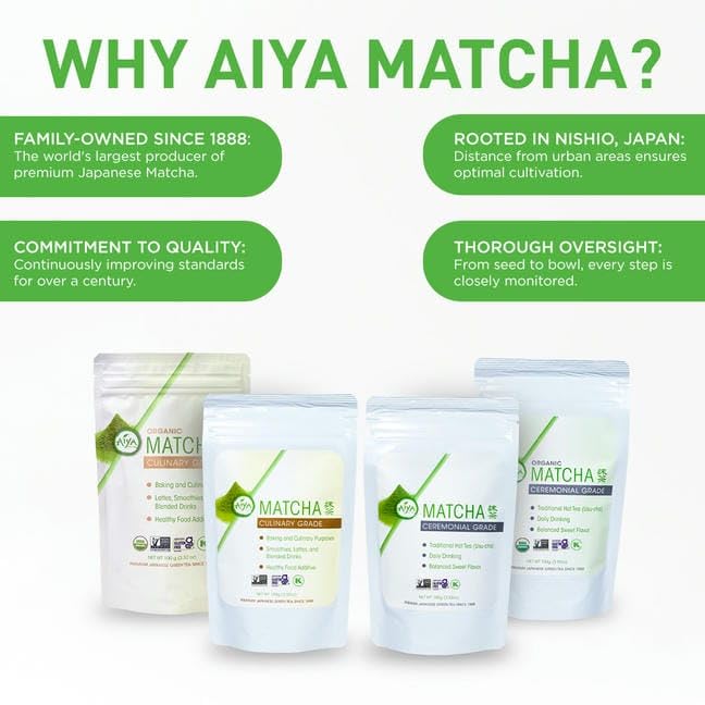 AIYA SINCE 1888 matcha en escena de desayuno, aporta energía y sabor natural