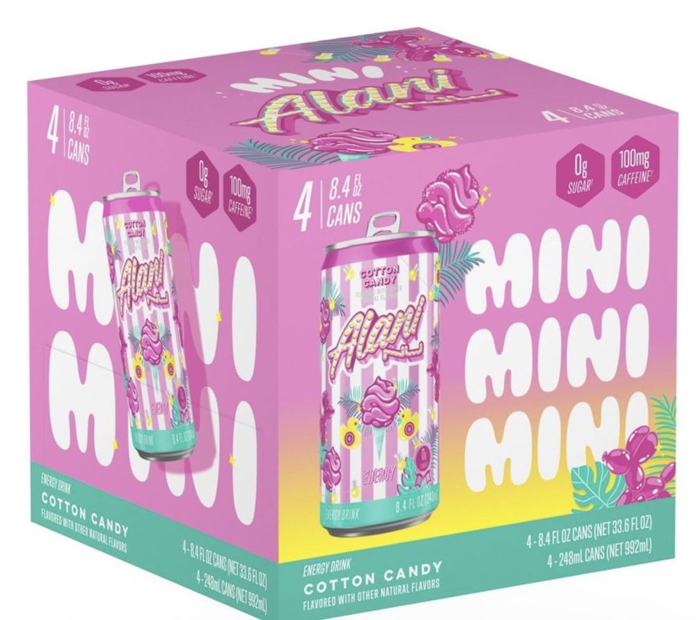 Alani lata en mano revela tamaño mini práctico y control de cafeína