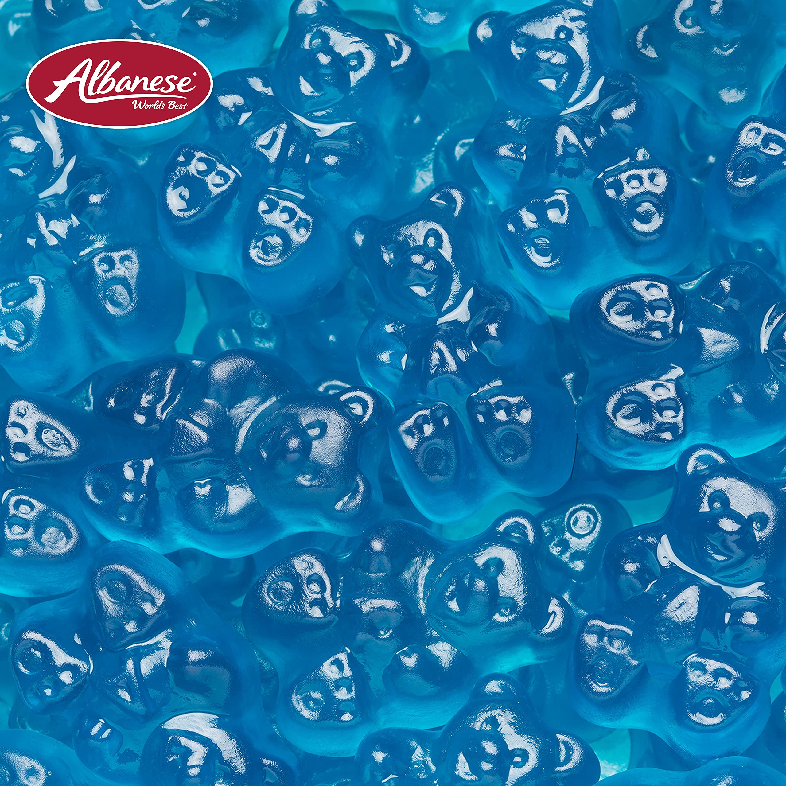 Bolsa Albanese abierta con ositos Blue Raspberry, ideal para eventos a granel