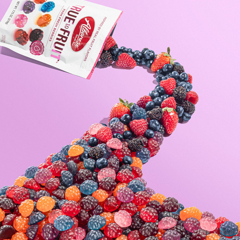 Albanese detalle de colores naturales procedentes de jugos de fruta