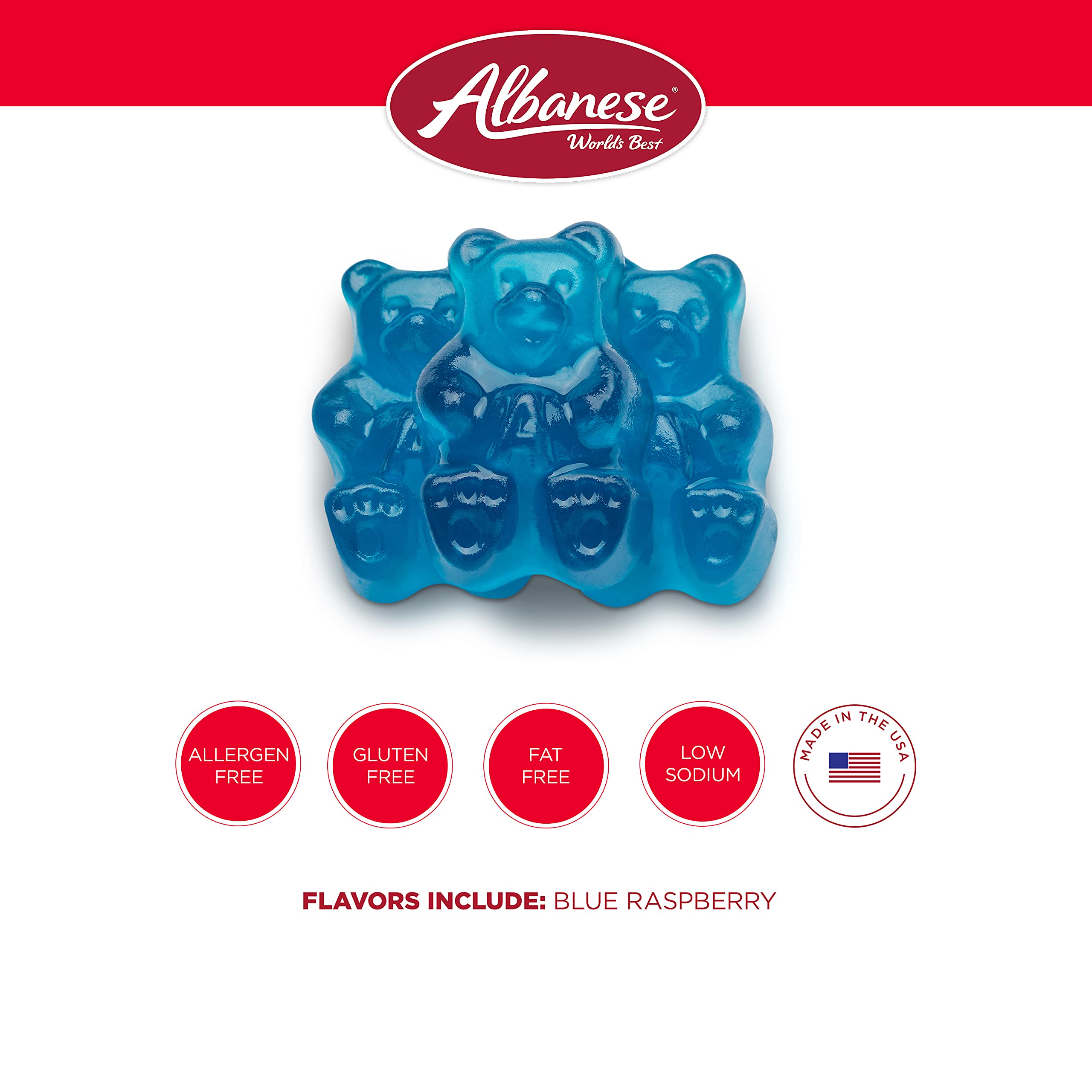 Etiqueta nutricional Albanese en bolsa de 5 lb, información clara y trazabilidad