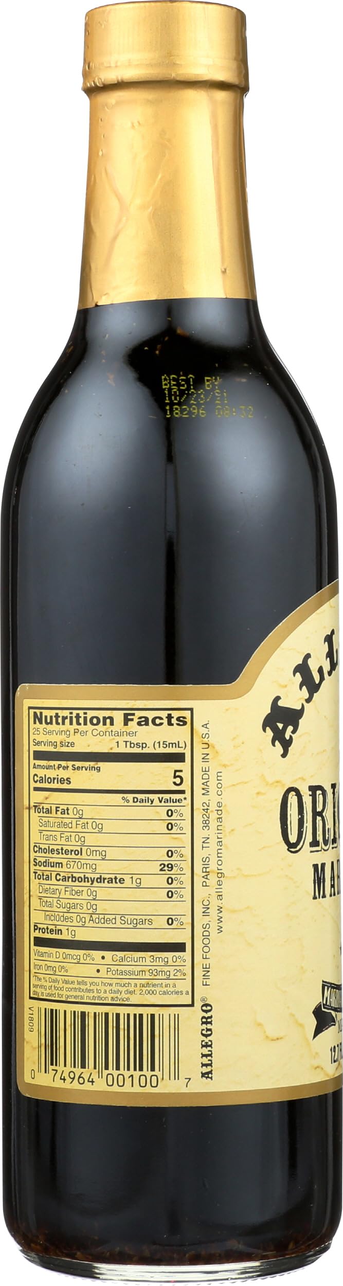 Allegro botella junto a regla mostrando tamaño de 12.7 oz para referencia visual