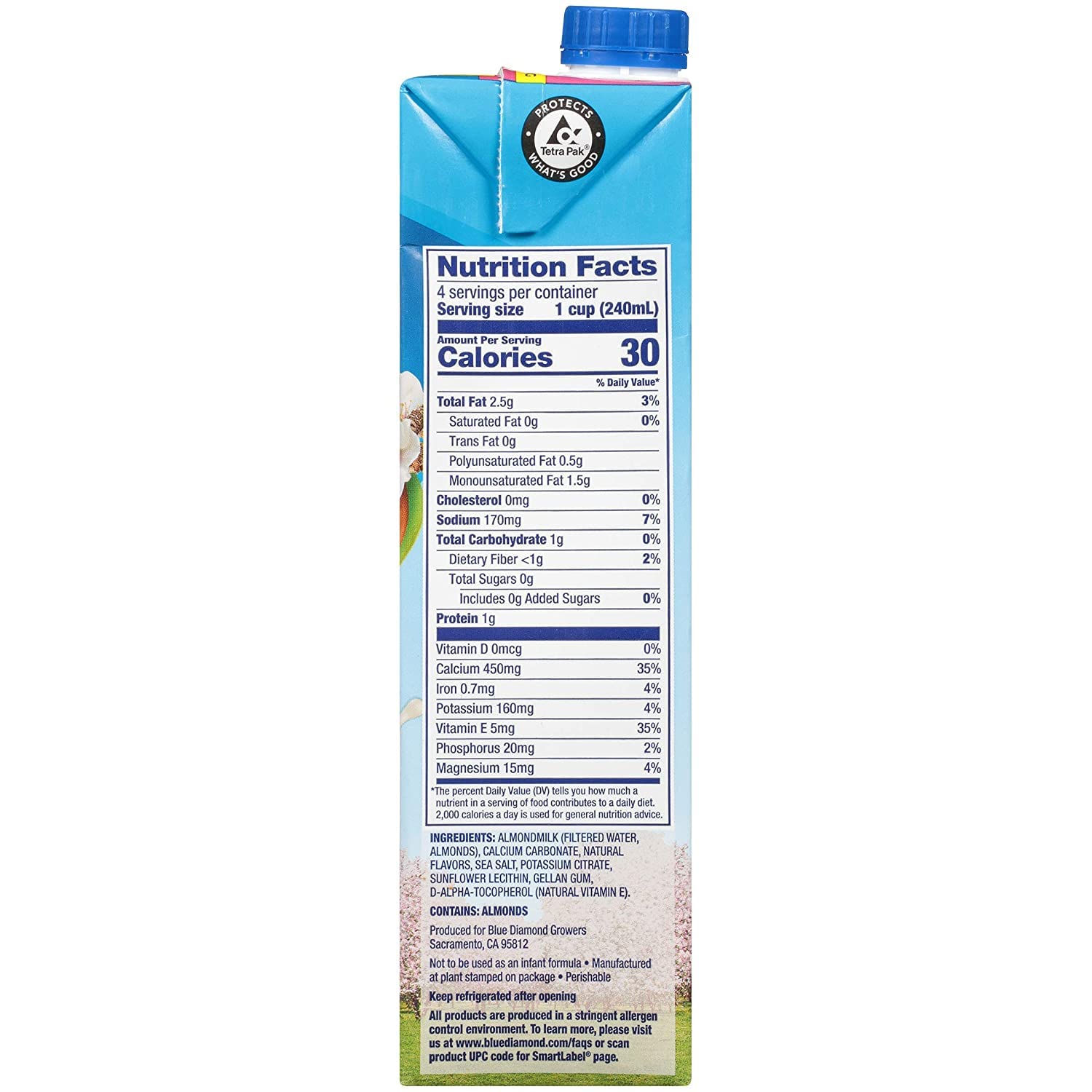 Almond Breeze envase Tetra Pak estable que facilita almacenamiento sin frío