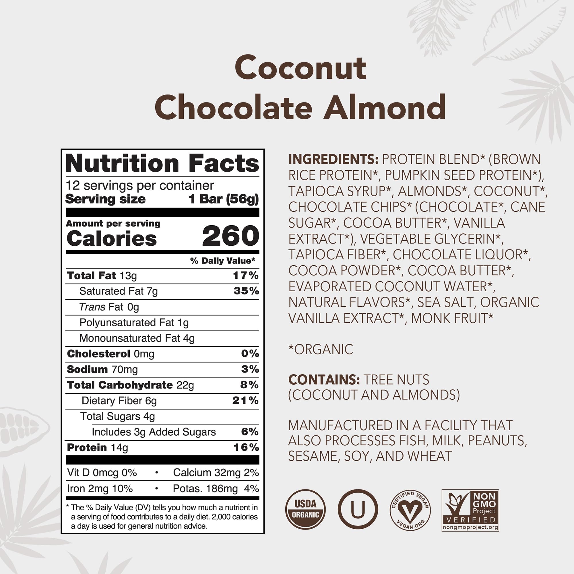ALOHA barra desempaquetada revela textura masticable y trozos de almendra nutritivos