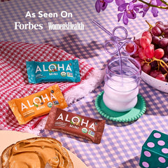 ALOHA barra en mano para comparar tamaño y llevar como snack portátil