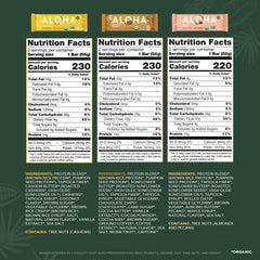 ALOHA textura cercana de barrita resaltando ingredientes enteros