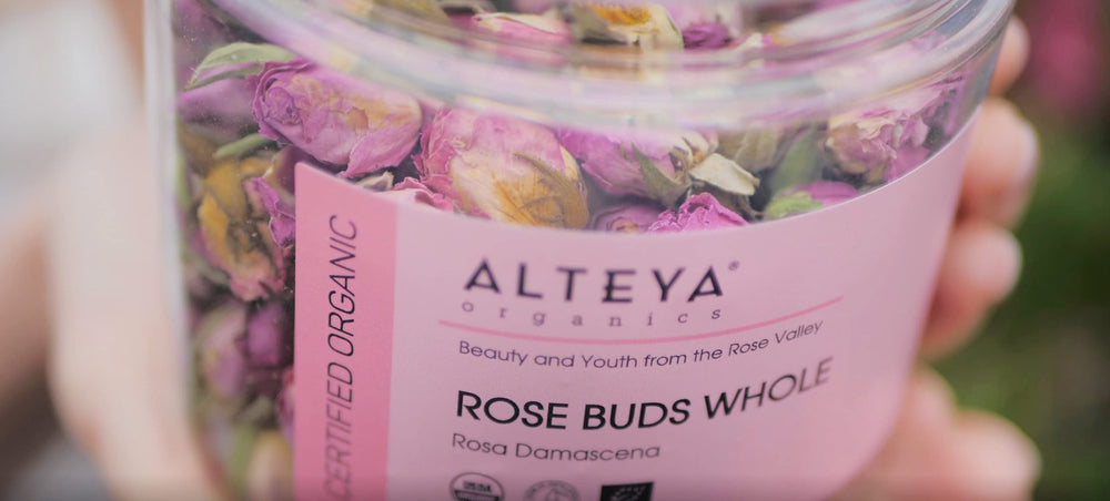 Alteya etiqueta con certificado USDA Organic destacando confianza y calidad