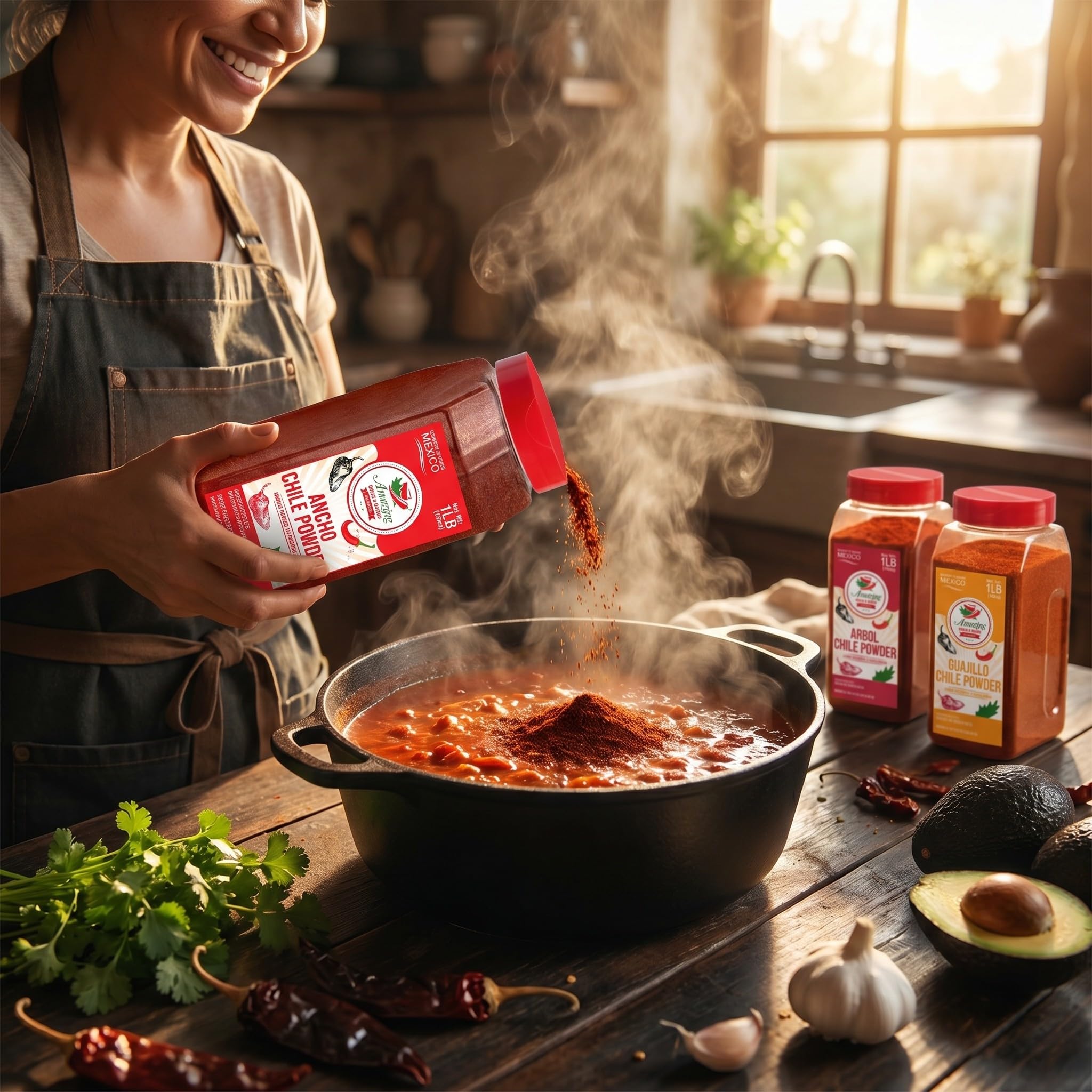Amazing Chiles & Spices uso en adobo de carne mostrando cómo intensifica sabor