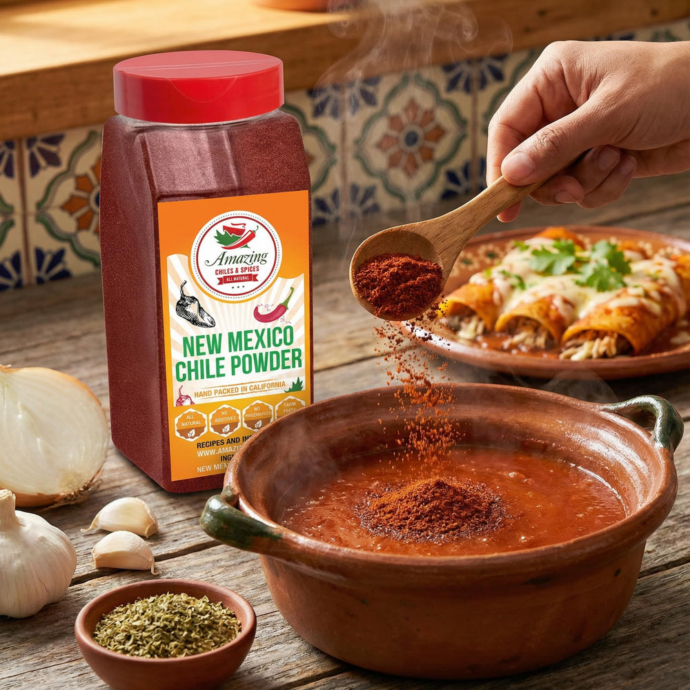 Amazing Chiles & Spices comparación de tamaño una libra, ideal para uso a granel