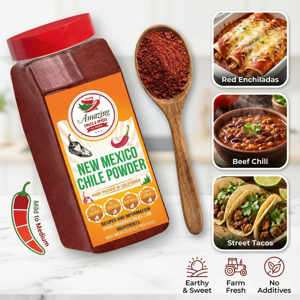 Amazing Chiles & Spices etiqueta del producto, información clara y confianza