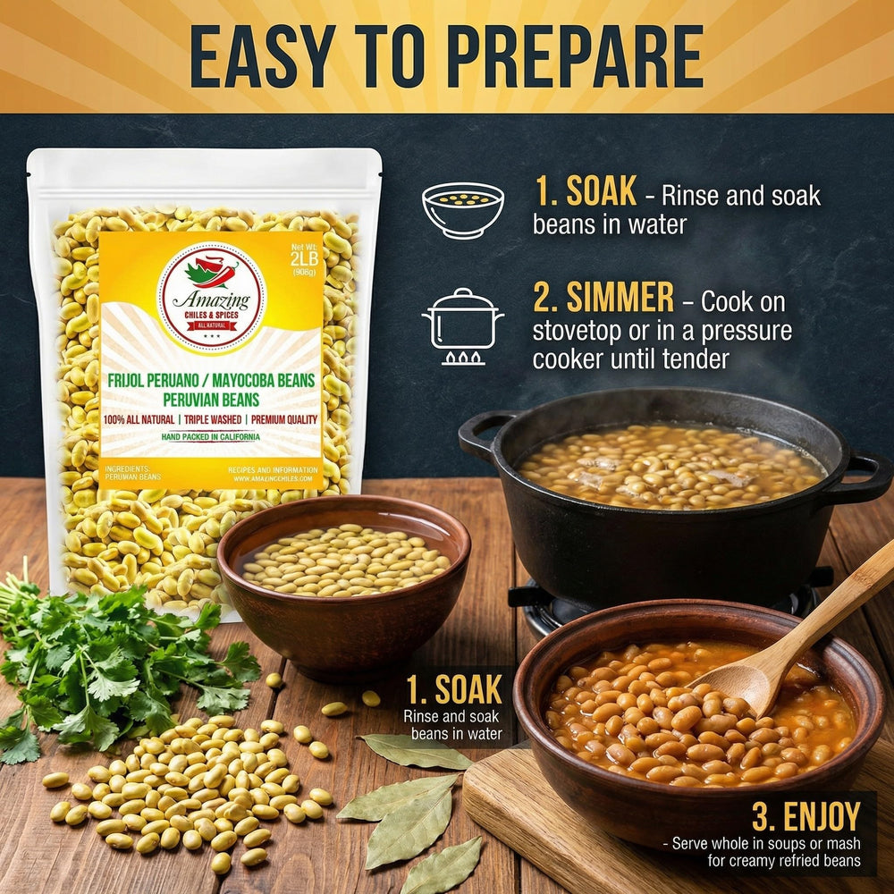Amazing Chiles & Spices frijoles cocidos en plato con textura mantecosa