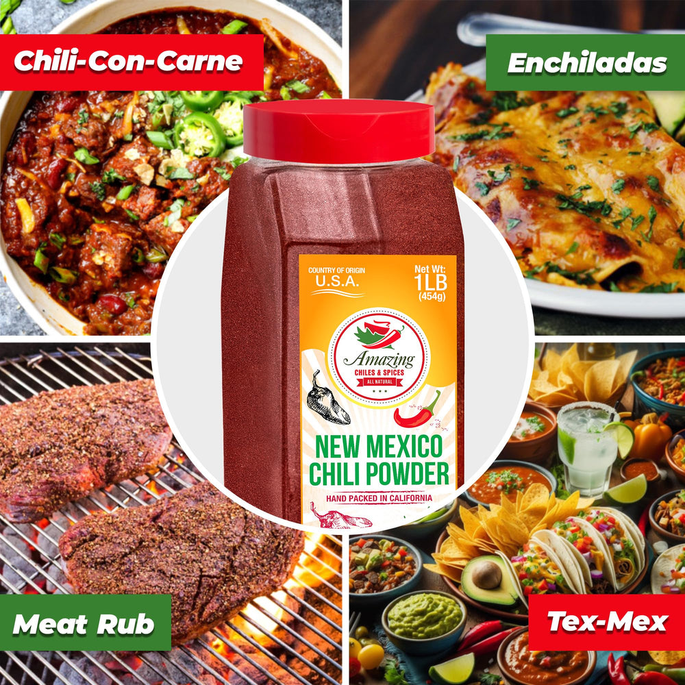 Amazing Chiles & Spices polvo visto de cerca, textura fina que garantiza mezcla uniforme