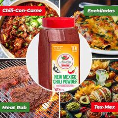 Amazing Chiles & Spices polvo visto de cerca, textura fina que garantiza mezcla uniforme
