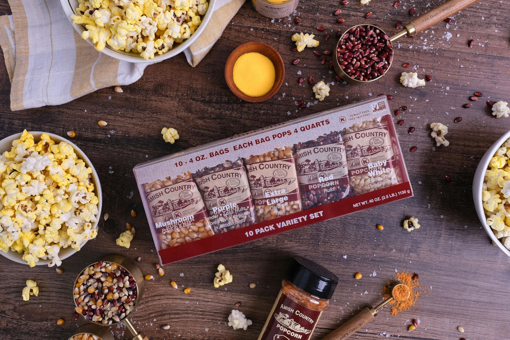 Amish Country Popcorn grano baby white de textura ligera y buen volumen