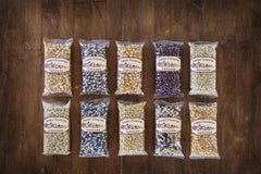 Amish Country Popcorn grano purple en primer plano, color y sabor distintivo