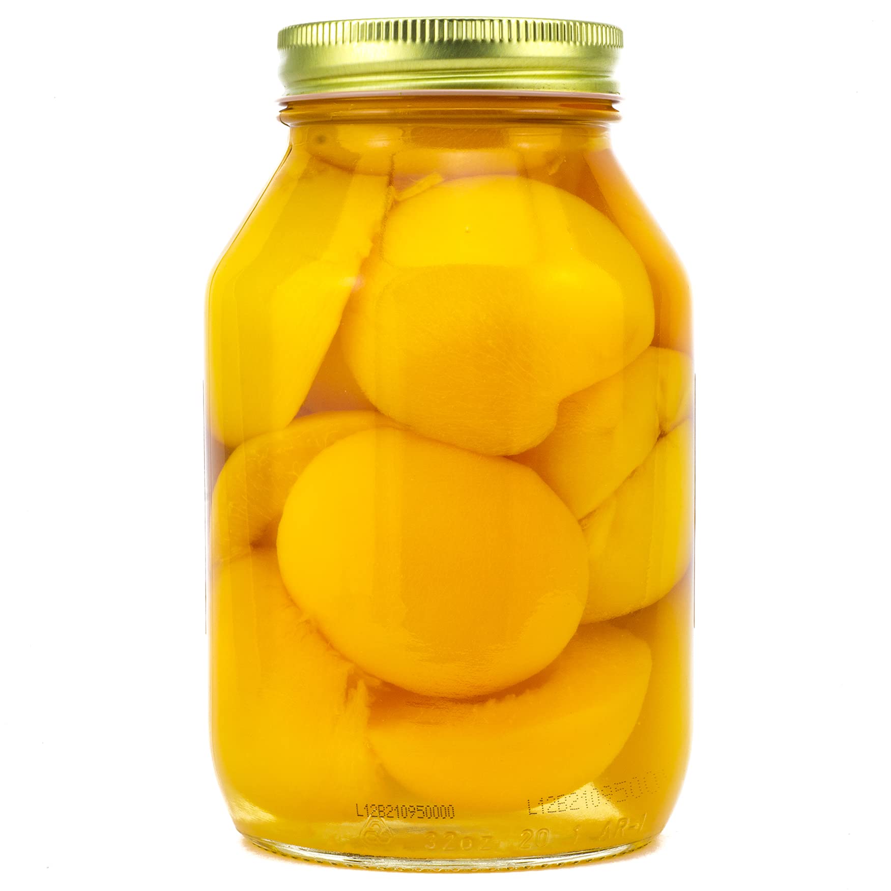 Amish Wedding frasco junto a una regla para comparar el tamaño de 32 oz útil en cocina