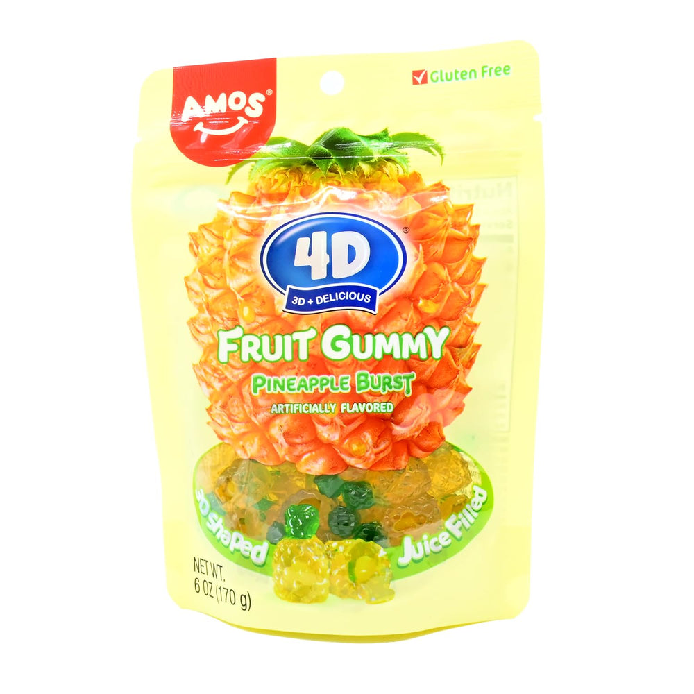 Amos gomitas frente del empaque mostrando bolsa y sabor piña, ideal para compartir