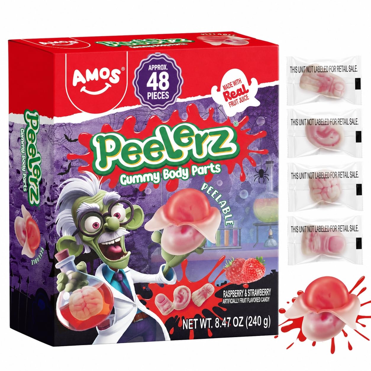 Amos empaque frontal mostrando piezas temáticas y fácil reparto