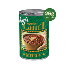 Amy's etiqueta con lista de ingredientes orgánicos y certificados