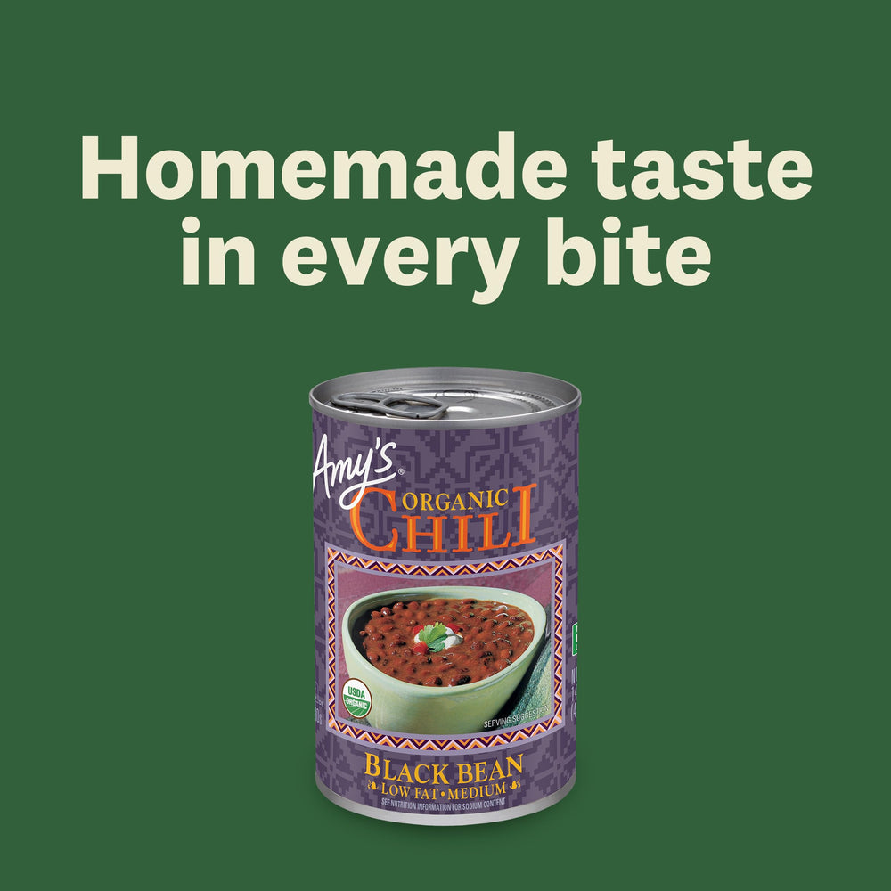 Amy's ingredientes orgánicos: frijoles negros, tomates y chiles, calidad