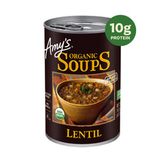 Amy's lentejas textura cercana mostrando grano y consistencia nutritiva