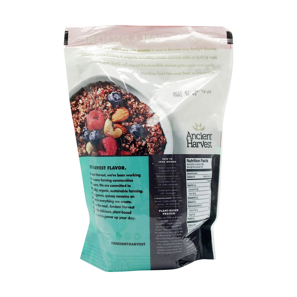 Ancient Harvest quinoa cocinándose en sartén lista en 15 minutos beneficio ahorro de tiempo