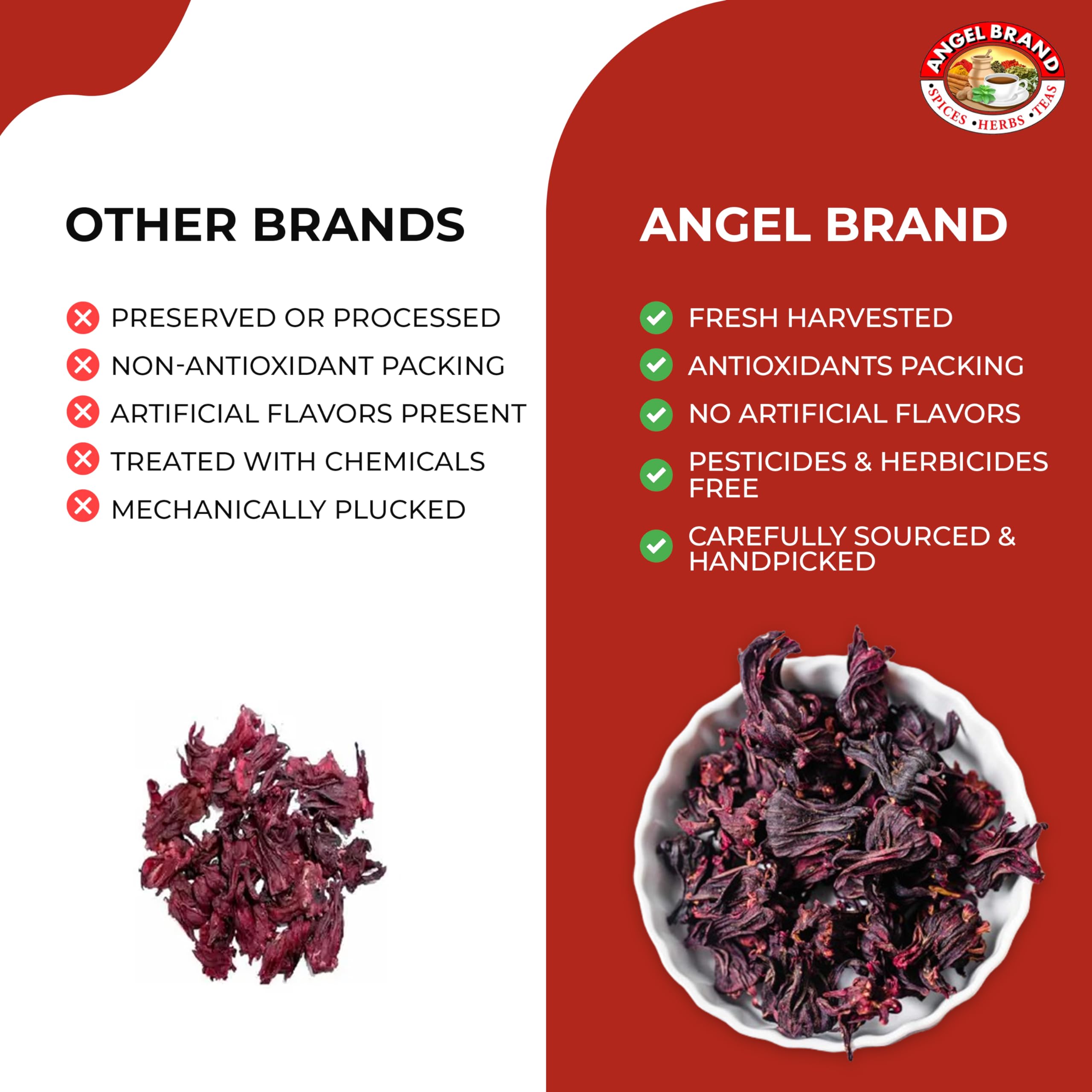 Angel Brand cóctel rosa con hibisco, uso en bebidas y mezcla para sabor y color llamativos