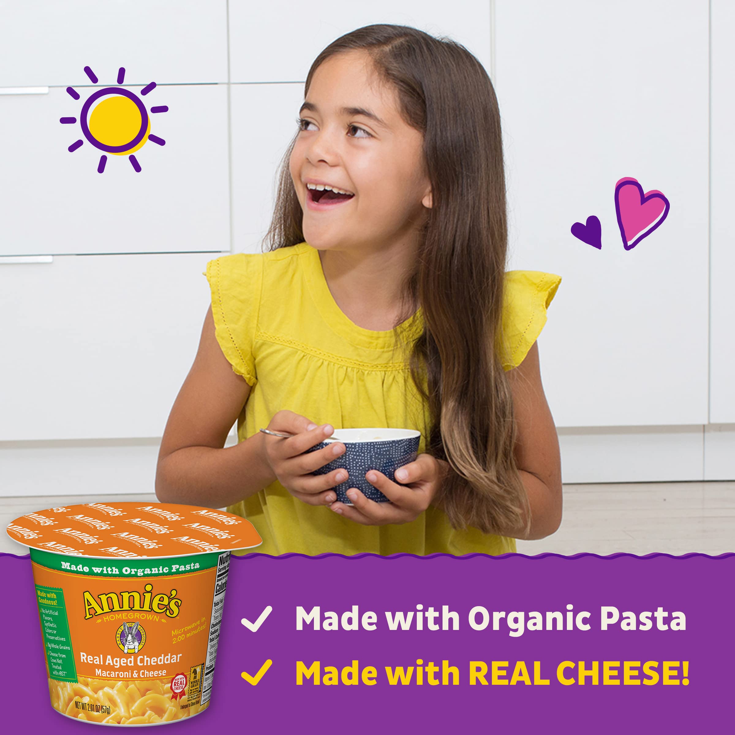 Annie's detalle del sobre de queso cheddar envejecido y fácil mezcla