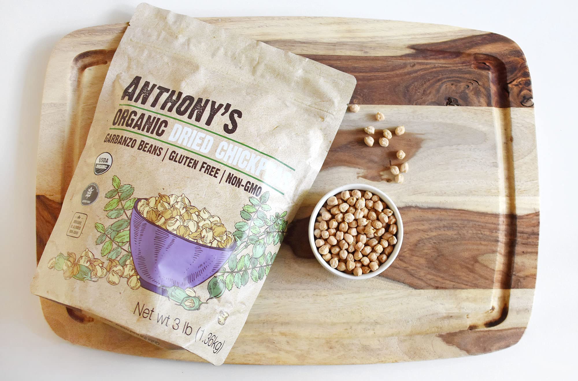 Anthony's etiqueta con certificaciones orgánico y sin gluten para confianza