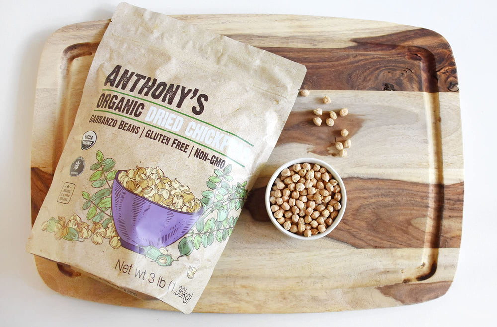 Anthony's etiqueta con certificaciones orgánico y sin gluten para confianza