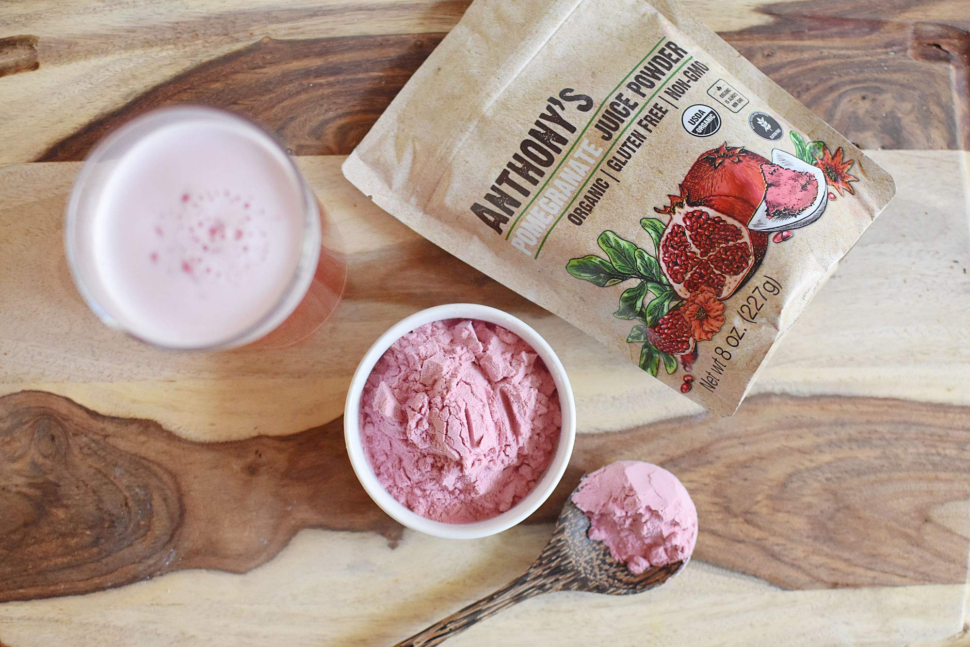 Anthony's etiqueta con certificación USDA Organic y detalles de non-GMO y gluten free