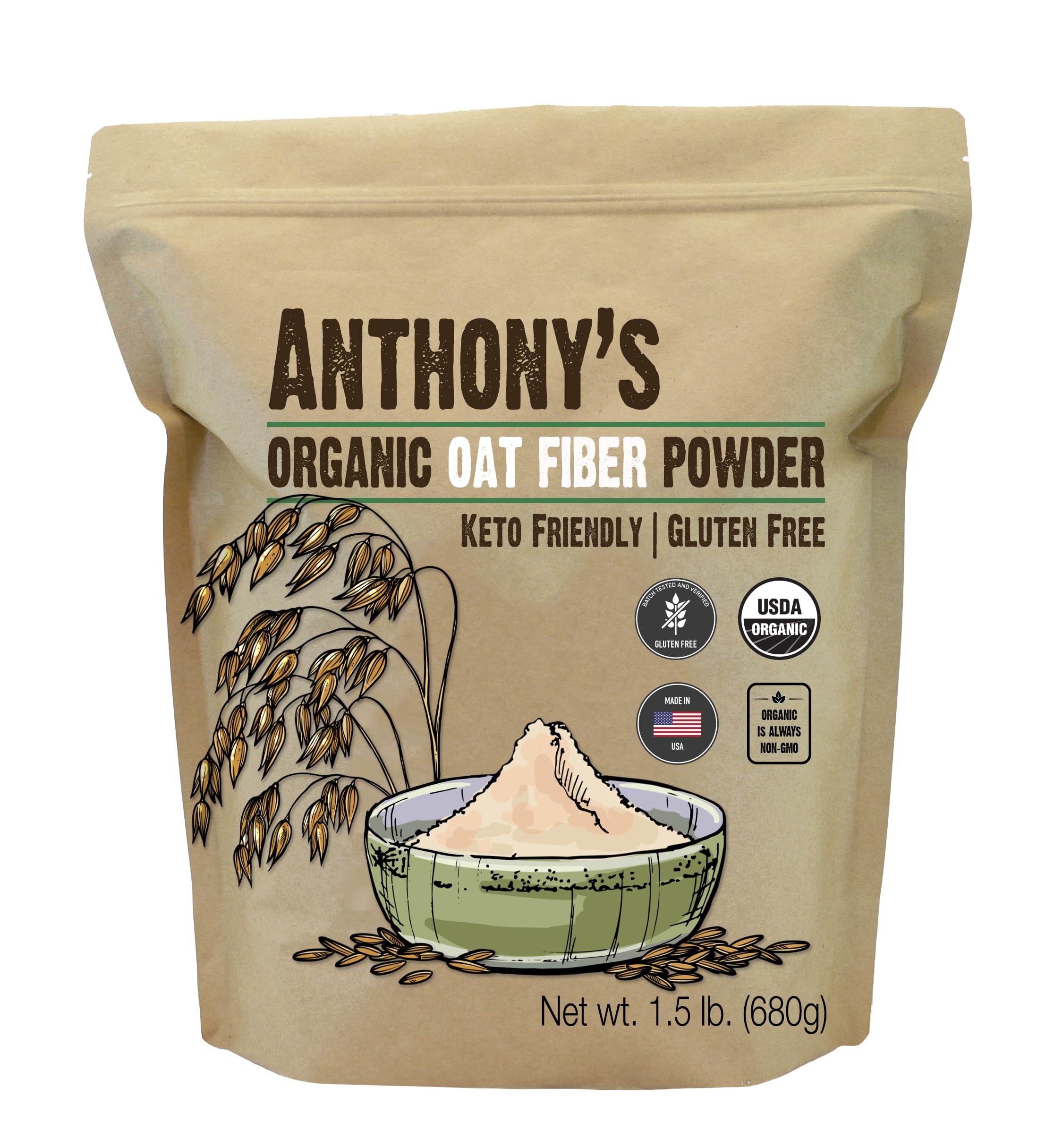 Anthony's cucharas medidoras con fibra de avena para dosificación precisa