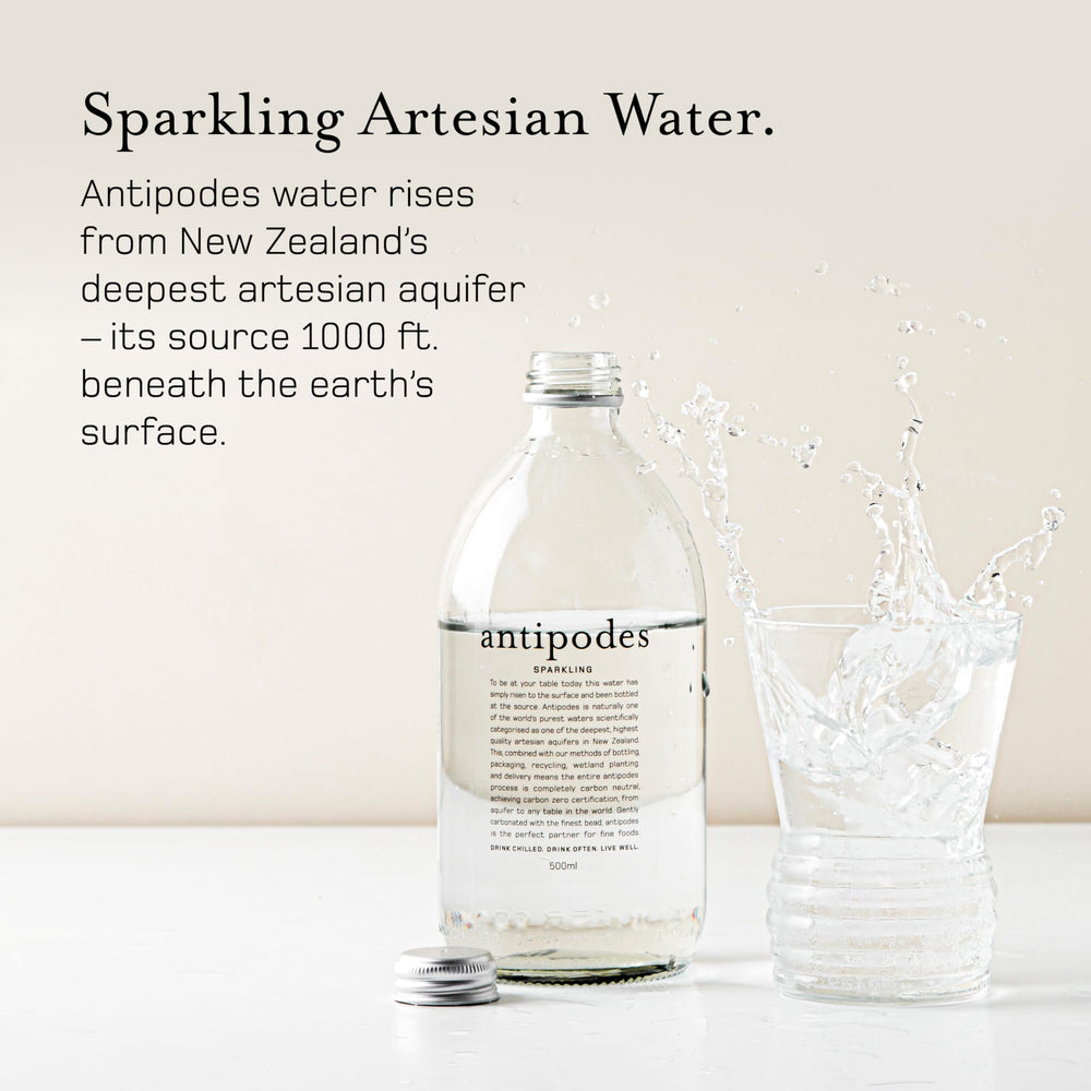 ANTIPODES cierre y cuello de la botella mostrando calidad del empaque